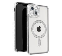 Avizar Diamond Case for iPhone 14 Protection Around Strass, Silver