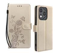 Avizar Flower Butterfly Case for Honor 400 Lite Wallet with Strap, Golden