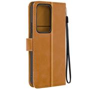 Avizar Folio case for Honor 200 Lite Wallet with hand strap, Brown / Beige
