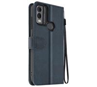 Avizar Folio case for Nokia C22 Wallet with hand strap, Dark Blue