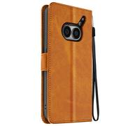 Avizar Folio case for Nothing Phone 2a Wallet with hand strap, Light Brown