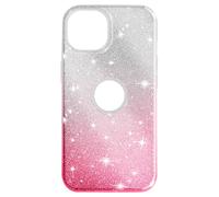 Avizar Glitter Case for iPhone 14, Two-toned, White / Pink