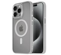Avizar Hard Case for iPhone 15 Pro Back Mat Frosty Surround, Grey
