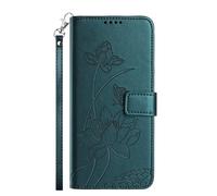 Avizar Honor 600 Smart Wallet Case with Oriental Lotus Design and Wrist Strap