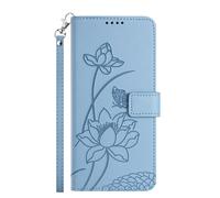 Avizar Honor 600 Smart Wallet Case with Oriental Lotus Design and Wrist Strap