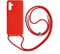 Avizar Lanyard Case for Galaxy A54 5G Semi-rigid Neck Lanyard 80cm, Red