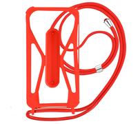 Avizar Lanyard Case Smatphone Universal Silicone Bumper Corners Kickstand, Red
