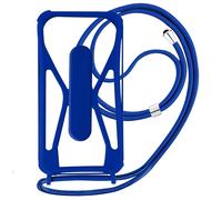 Avizar Lanyard Smartphone Case Universal Silicone Bumper Corner Kickstand, Blue