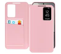 Avizar Leather Case for Galaxy S25 and S24 Display Window Card Holder, Pink