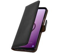 Avizar Leather Folio Case for Galaxy S9, Video Stand Real Leather