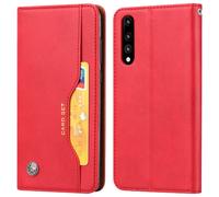 Avizar Leather Folio Case for Huawei P20 Pro, Video Stand Real Leather, Red