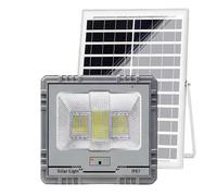 Avizar LED Solar Floodlight, 13W, IP67, with 15Ah Battery and 15W Panel, Grey