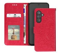 Avizar Mandala Flower Case for Galaxy A26 Wallet Strap, Fuschia