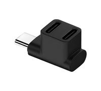 Avizar Mini Dual USB-C Splitter Right-Angle 90° 100W Charging 4K 10Gbps