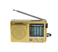 Avizar Mini Portable AM/FM Battery-Powered Radio with Powerful Speaker, Yellow