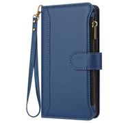 Avizar Oppo A5 Pro Wallet Case Removable Wrist Strap Magnetic Closure, Blue
