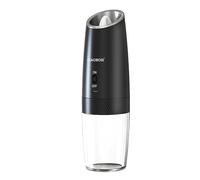 Avizar Rechargeable Electric Gravity Mill for Pepper and Salt, Transparent