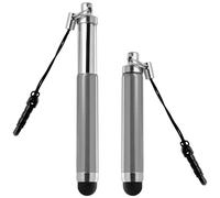 Avizar Retractable Digital Pen for Touch Screen - 3.5mm Jack Clip, Silver