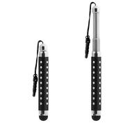 Avizar Retractable Pen with Rhinestones for Touch Screen - 3.5mm Jack Clip