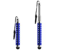 Avizar Retractable Pen with Rhinestones for Touch Screen - 3.5mm Jack Clip, Blue