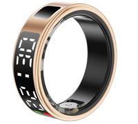 Avizar Saturn Connected Ring Size 8 with LED Screen and Charging Case, Golden