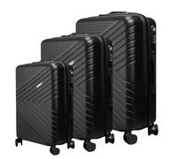 Avizar Set of 3 Hard-Shell Suitcases with Chevron Striped Texture and TSA Lock