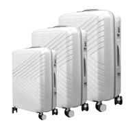 Avizar Set of 3 Hard-Shell Suitcases with Chevron Striped Texture and TSA Lock