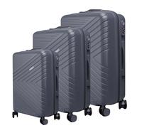 Avizar Set of 3 Hard-Shell Suitcases with Chevron Striped Texture and TSA Lock