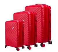 Avizar Set of 3 Hard-Shell Suitcases with Chevron Striped Texture and TSA Lock