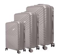 Avizar Set of 3 Hard-Shell Suitcases with Chevron Striped Texture and TSA Lock