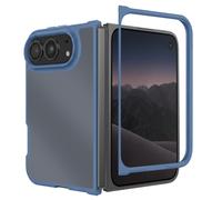 Avizar Shockproof Case for iPhone Duo with Frosted Hard Back & Soft Frame, Blue