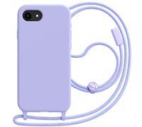 Avizar Silicone Case for iPhone 17e with Adjustable Braided Nylon Cord, Lavender