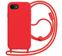 Avizar Silicone Case for iPhone 17e with Adjustable Braided Nylon Cord, Red