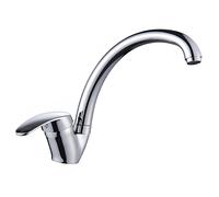 Avizar Single-Hole Kitchen Mixer with Fixed High Spout 24x20cm and Side Lever
