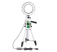 Avizar Smartphone Tripod, Rotates 360, built in LED, Max height 1m, Silver