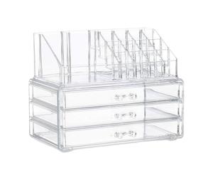 Avizar Stackable 3-Dresser Beauty Organizer for Cosmetics and Jewelry