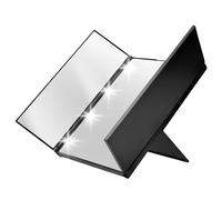 Avizar Triptych Makeup Mirror with Integrated LED Lighting and Foldable Wings