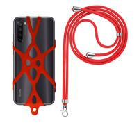 Avizar Universal Smartphone Cord Silicone Extendable and Adjustable 90cm, Red