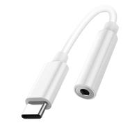 Avizar USB-C to 3.5mm Jack Audio Adapter High Quality Sound Compact Light, White