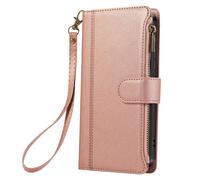 Avizar Wallet Case for Galaxy S24 FE with Zip and Detachable Strap, Pink