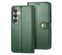 Avizar Wallet Case for Galaxy S26 with Magnetic Snap Button and Lanyard, Green