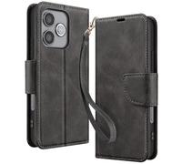 Avizar Wallet Case for Honor 600 Lite Retro Style with Stand, Grey
