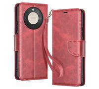 Avizar Wallet Case for Honor Magic 8 Lite Retro Style with Stand, Red