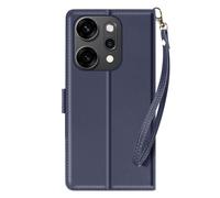 Avizar Wallet Case for Oppo Reno 14 / 14F / 14 FS with Wrist Strap, Night blue