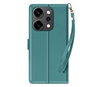 Avizar Wallet Case for Oppo Reno 14 / 14F / 14 FS with Wrist Strap, Turquoise