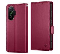 Avizar Wallet Case for Poco F7 Magnetic with Stand and Storage Cards, Burgundy