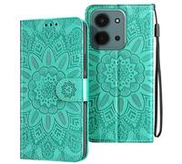 Avizar Wallet Case for Redmi 15C Mandala Pattern with Card Holder, Turquoise