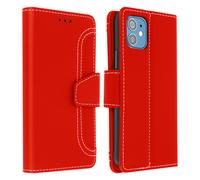 Avizar Wallet Folio Case with Stand for iPhone 12 Mini, Red