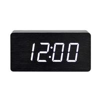 Avizar Wooden Clock with Clear Digital LED Display
