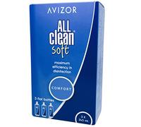AVIZOR All Clean Soft Contact Lens Liquid. Unique Solution for Cleaning and disinfecting All Types of Soft Contact Lenses. 3 x 240 ml